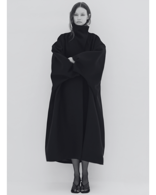 Elegant Stand-Up Collar Woolen Coat