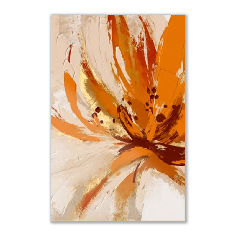 Handmade Oil Painting Canvas Wall Art Decoration Orange Flowers Modern Abstract For Home Living Room Decor Rolled Frameless Unstretched Painting