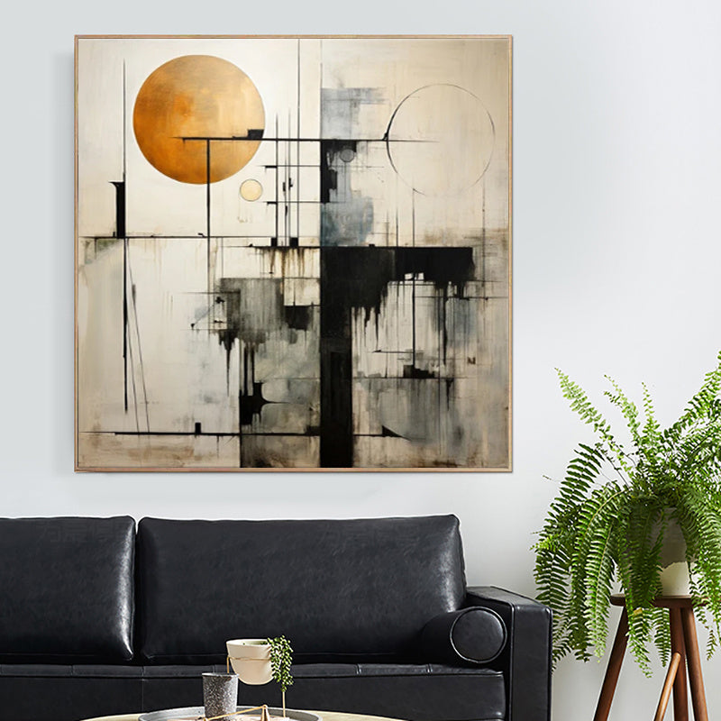 Handmade Oil Painting Canvas Wall Art Decoration Modern Minimalist Black-and-White Abstract Home Living Room Decor Rolled Frameless Unstretched Painting