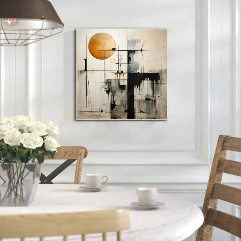 Handmade Oil Painting Canvas Wall Art Decoration Modern Minimalist Black-and-White Abstract Home Living Room Decor Rolled Frameless Unstretched Painting