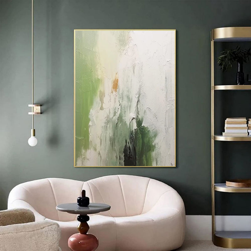 Handmade Oil Painting Canvas Wall Art Decoration Modern Green Texture Abstract For Home Living Room Decor Rolled Frameless Unstretched Painting