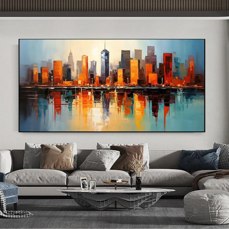 Handmade Oil Painting Canvas Wall Art Decoration Modern Abstract Urban Architectural Street Scenes For Home Decor Rolled Frameless Unstretched Painting