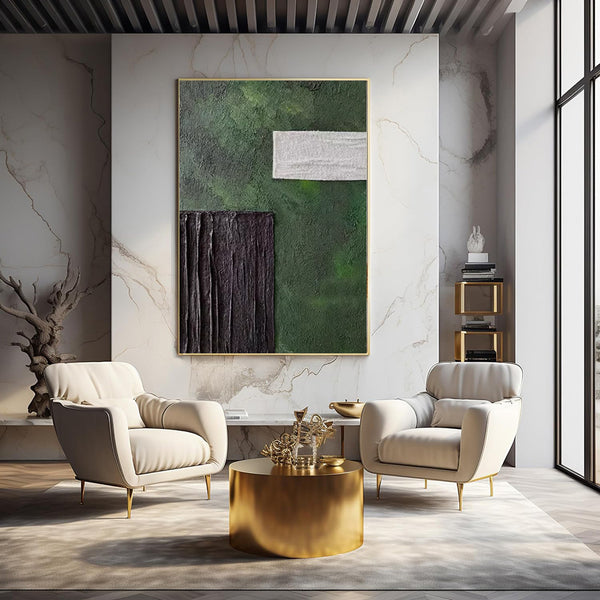 Handmade Oil Painting Canvas Wall Art Decoration Modern Green Texture Abstract For Home Living Room Decor Rolled Frameless Unstretched Painting