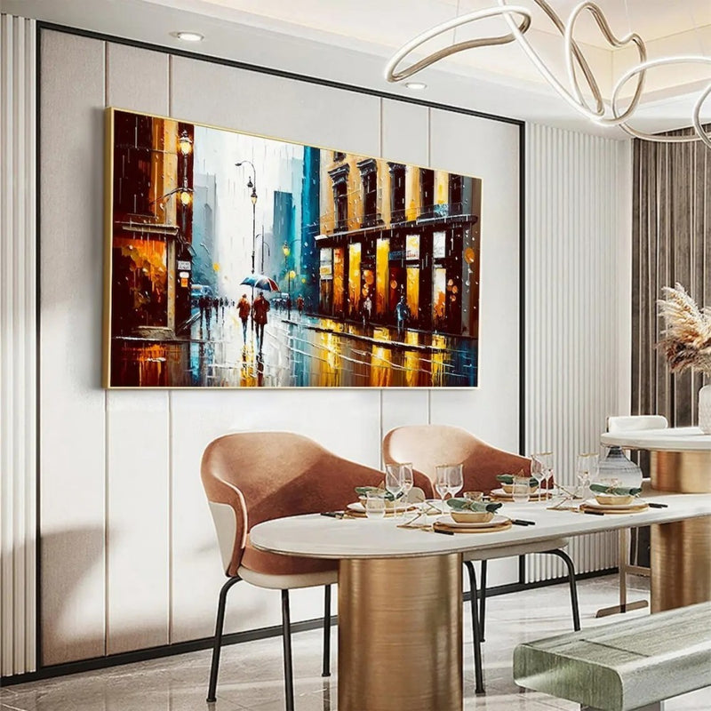 Handmade Oil Painting Canvas Wall Art Decoration Modern Abstract Urban Architectural Street Scenes For Home Decor Rolled Frameless Unstretched Painting