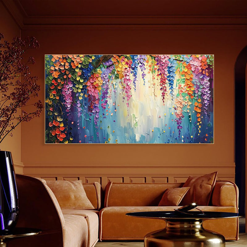 Handmade Oil Painting Canvas Wall Art Decoration 3D Texture Thick Oil Flowers Modern Abstract For Home Living Room Decor Internet Rolled Frameless Unstretched Painting