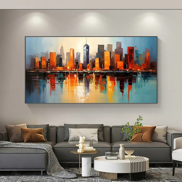 Handmade Oil Painting Canvas Wall Art Decoration Modern Abstract Urban Architectural Street Scenes For Home Decor Rolled Frameless Unstretched Painting