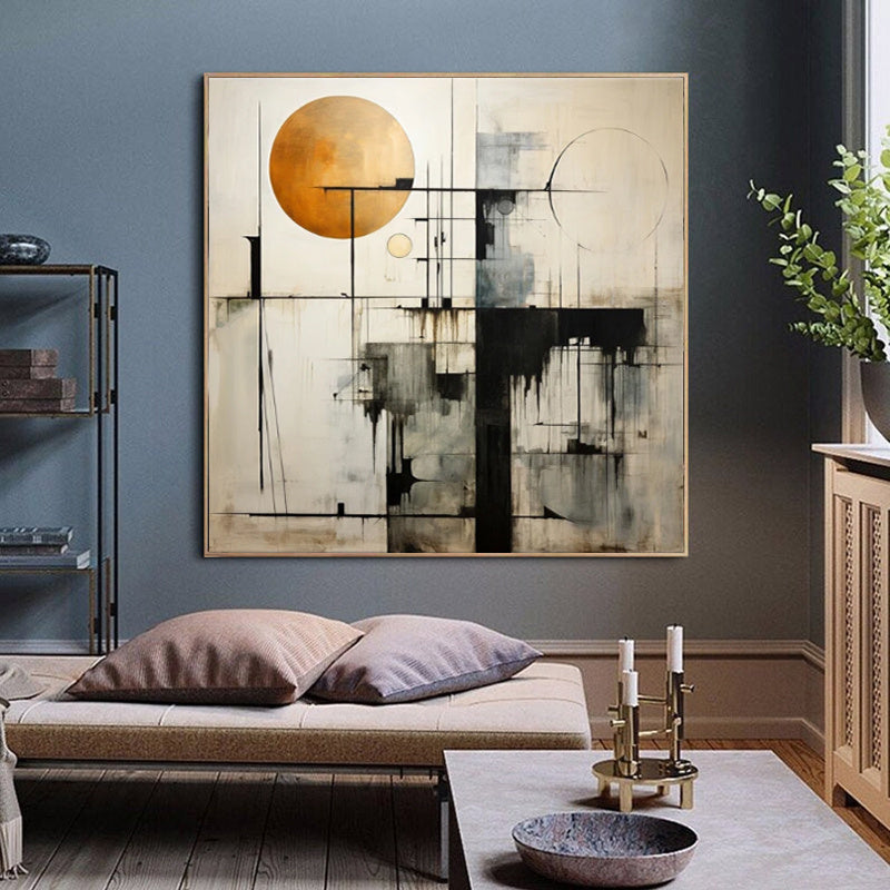 Handmade Oil Painting Canvas Wall Art Decoration Modern Minimalist Black-and-White Abstract Home Living Room Decor Rolled Frameless Unstretched Painting
