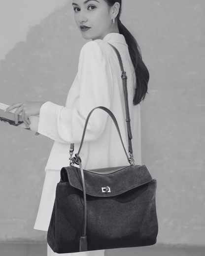 The Suede Kelly-Style Tote Bag