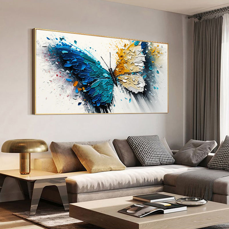 Large Abstract Handmade Canvas Art Modern Acrylic Oil Painting Vibrant Animal Butterfly Wall Home Decor For Living Room