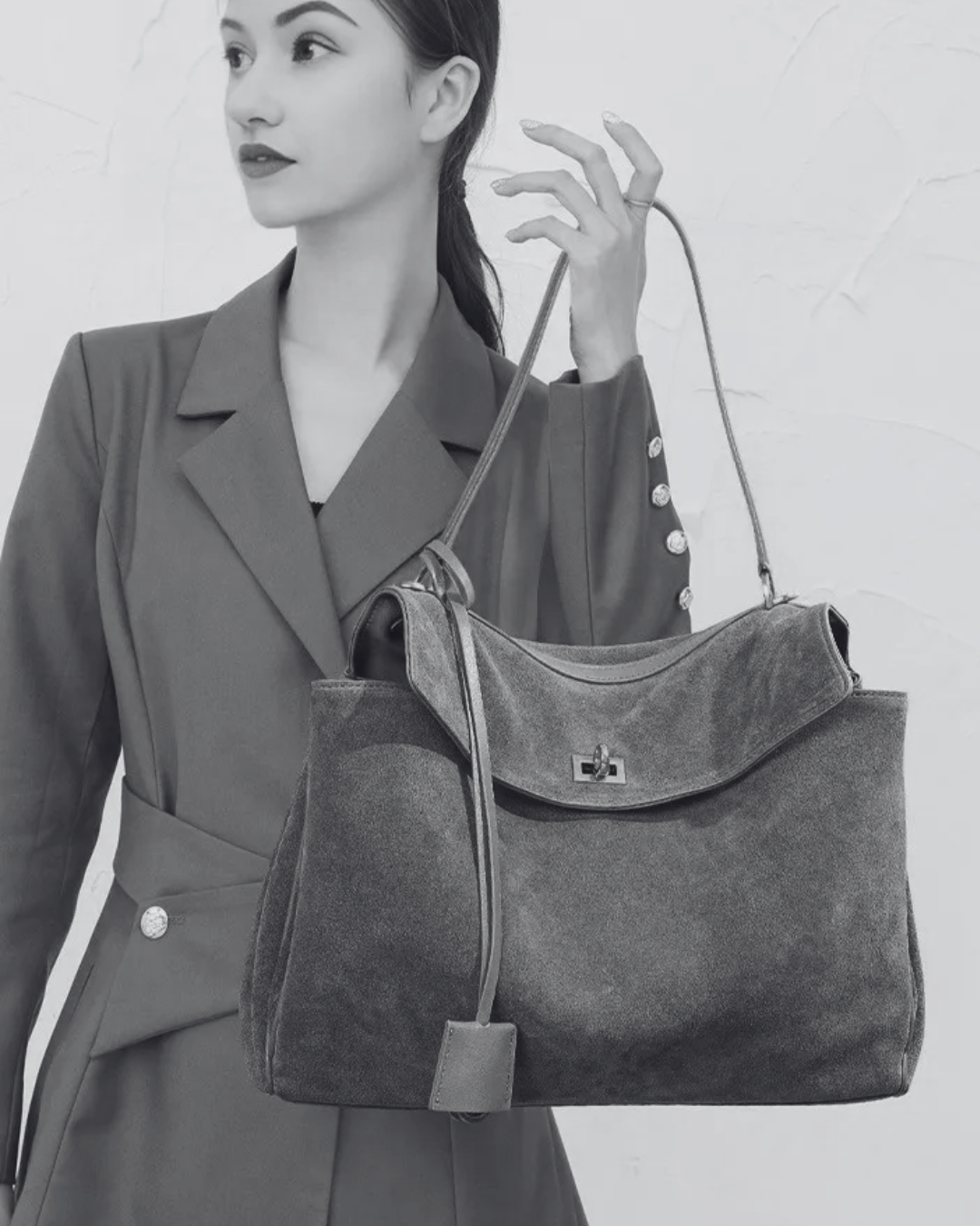 The Suede Kelly-Style Tote Bag