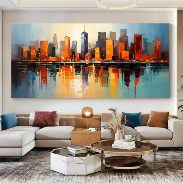 Handmade Oil Painting Canvas Wall Art Decoration Modern Abstract Urban Architectural Street Scenes For Home Decor Rolled Frameless Unstretched Painting