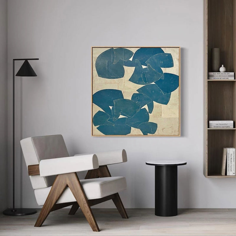 New Design Modern Large Wall Painting Hand Painted Acrylic Blue Abstract Oil Painting On Canvas For Living Room Decor