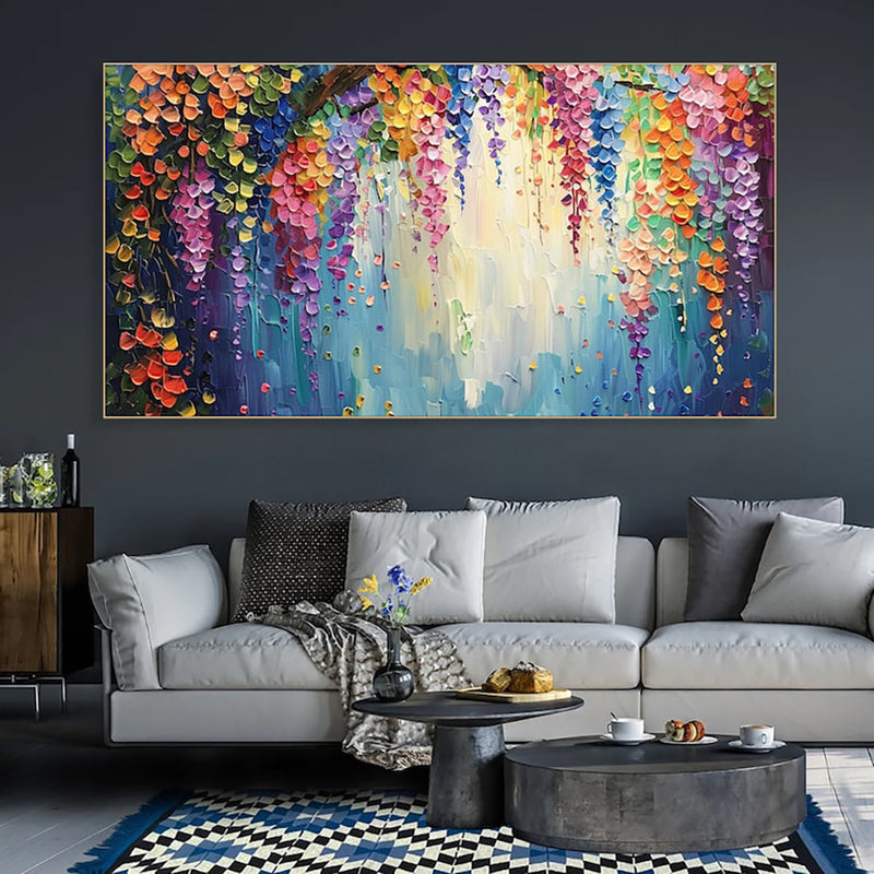 Handmade Oil Painting Canvas Wall Art Decoration 3D Texture Thick Oil Flowers Modern Abstract For Home Living Room Decor Internet Rolled Frameless Unstretched Painting