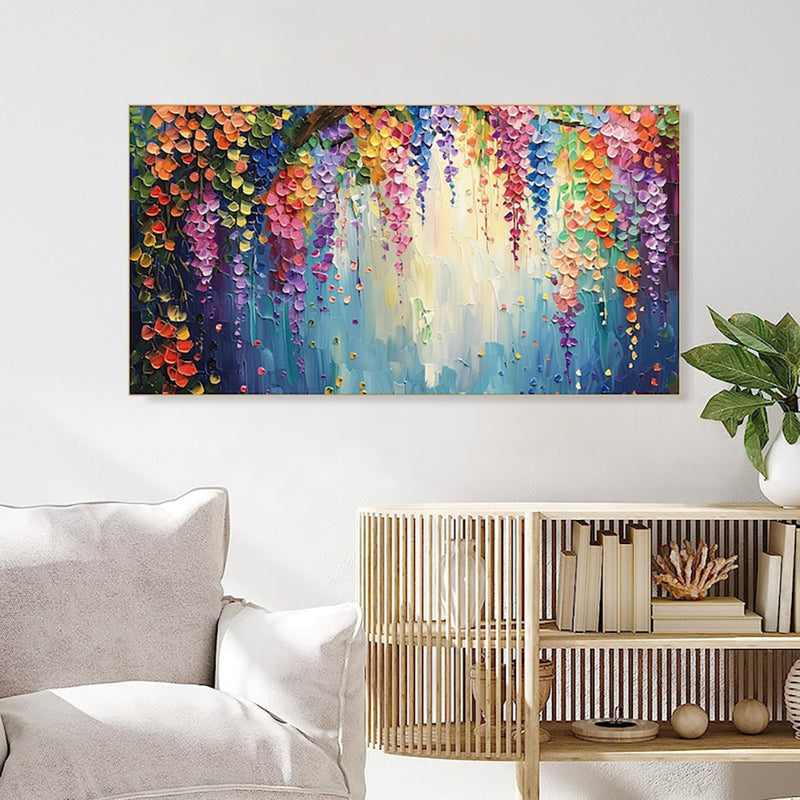 Handmade Oil Painting Canvas Wall Art Decoration 3D Texture Thick Oil Flowers Modern Abstract For Home Living Room Decor Internet Rolled Frameless Unstretched Painting