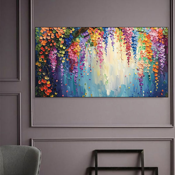 Handmade Oil Painting Canvas Wall Art Decoration 3D Texture Thick Oil Flowers Modern Abstract For Home Living Room Decor Internet Rolled Frameless Unstretched Painting