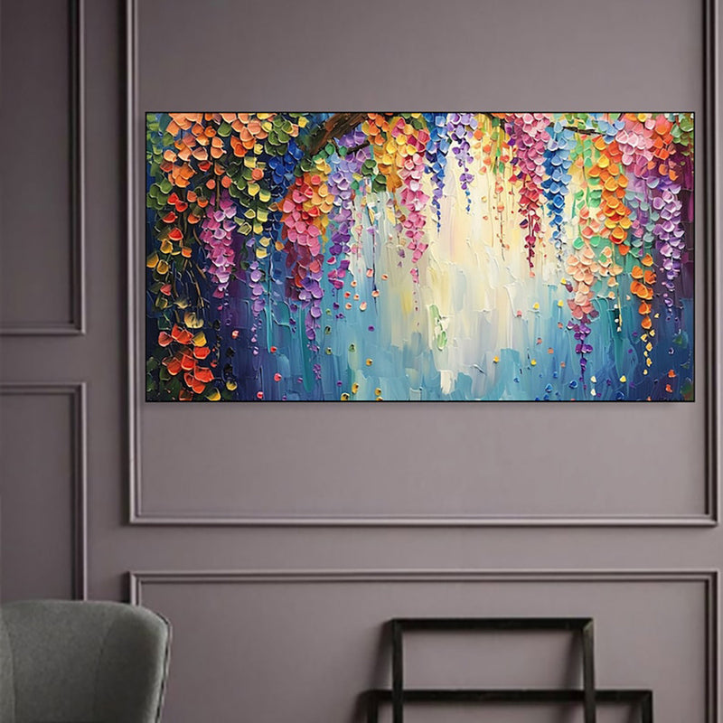 Handmade Oil Painting Canvas Wall Art Decoration 3D Texture Thick Oil Flowers Modern Abstract For Home Living Room Decor Internet Rolled Frameless Unstretched Painting