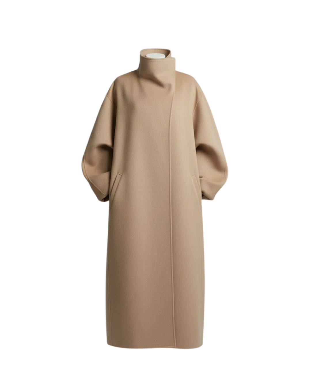 Elegant Stand-Up Collar Woolen Coat