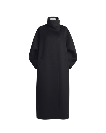 Elegant Stand-Up Collar Woolen Coat