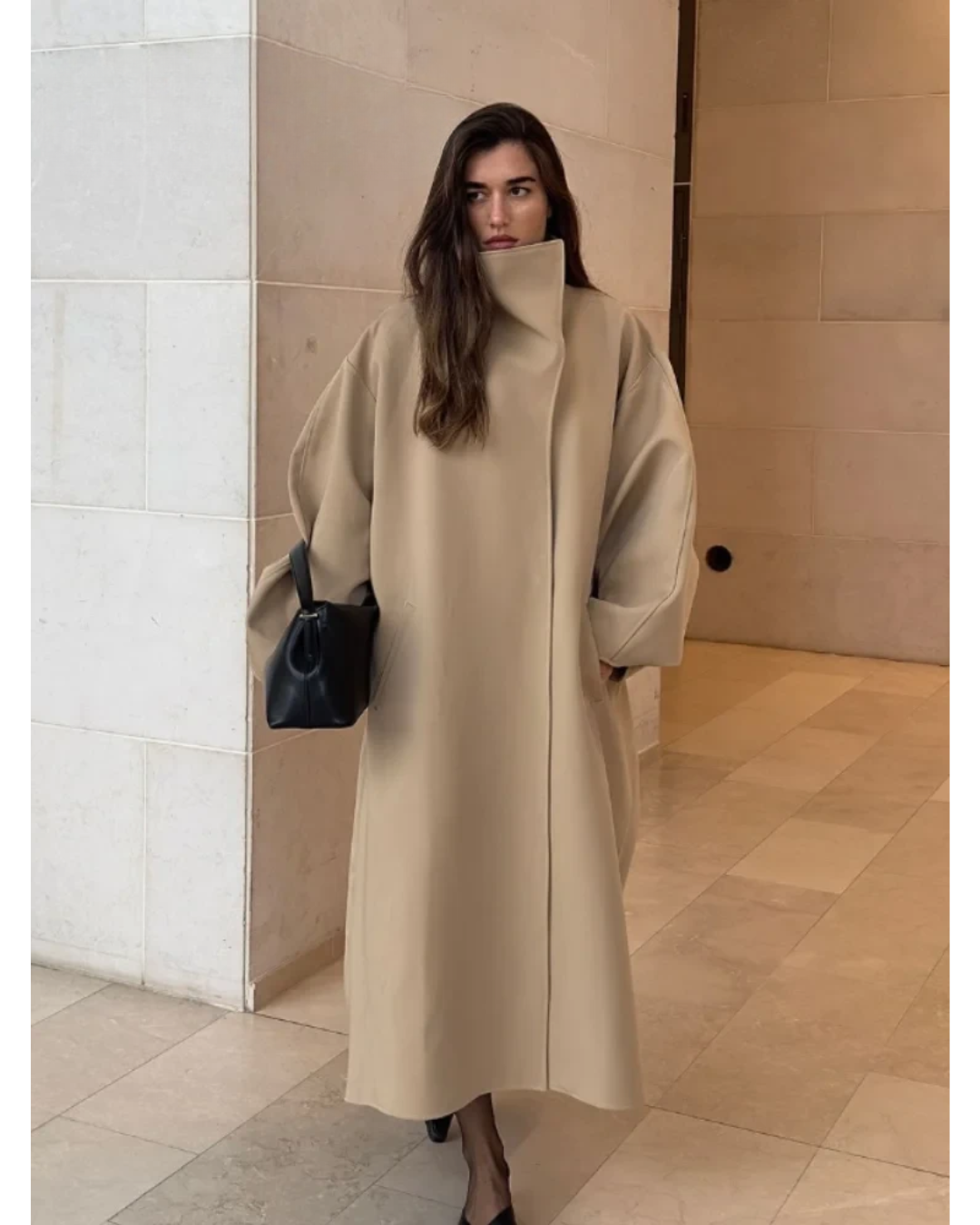 Elegant Stand-Up Collar Woolen Coat