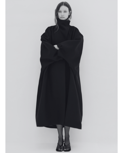 Elegant Stand-Up Collar Woolen Coat