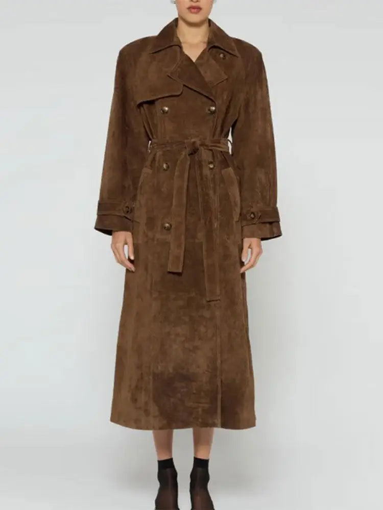Vintage Long Suede Coat