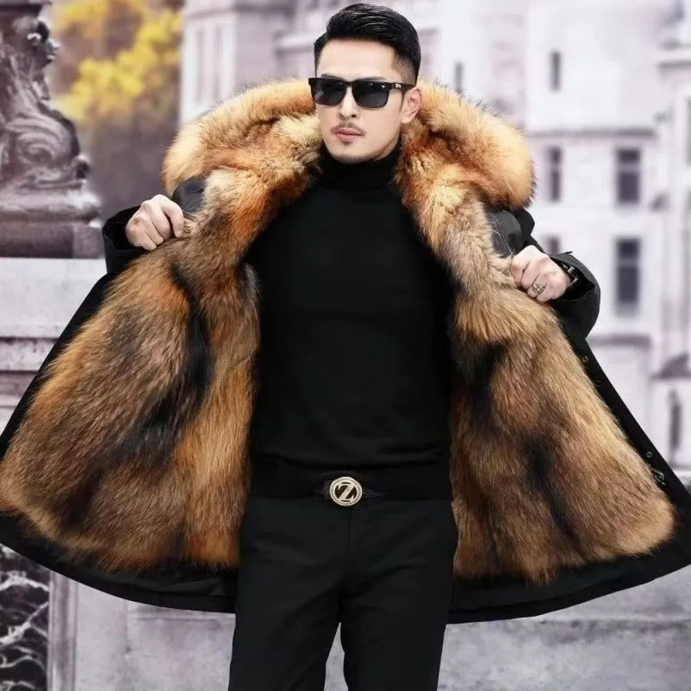 Men's Luxe Faux Fur Lined Parka