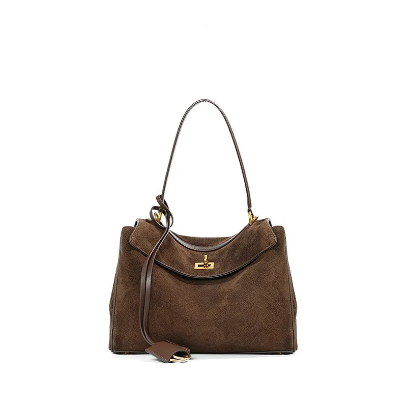 The Suede Kelly-Style Tote Bag