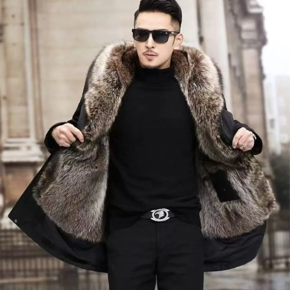 Men's Luxe Faux Fur Lined Parka