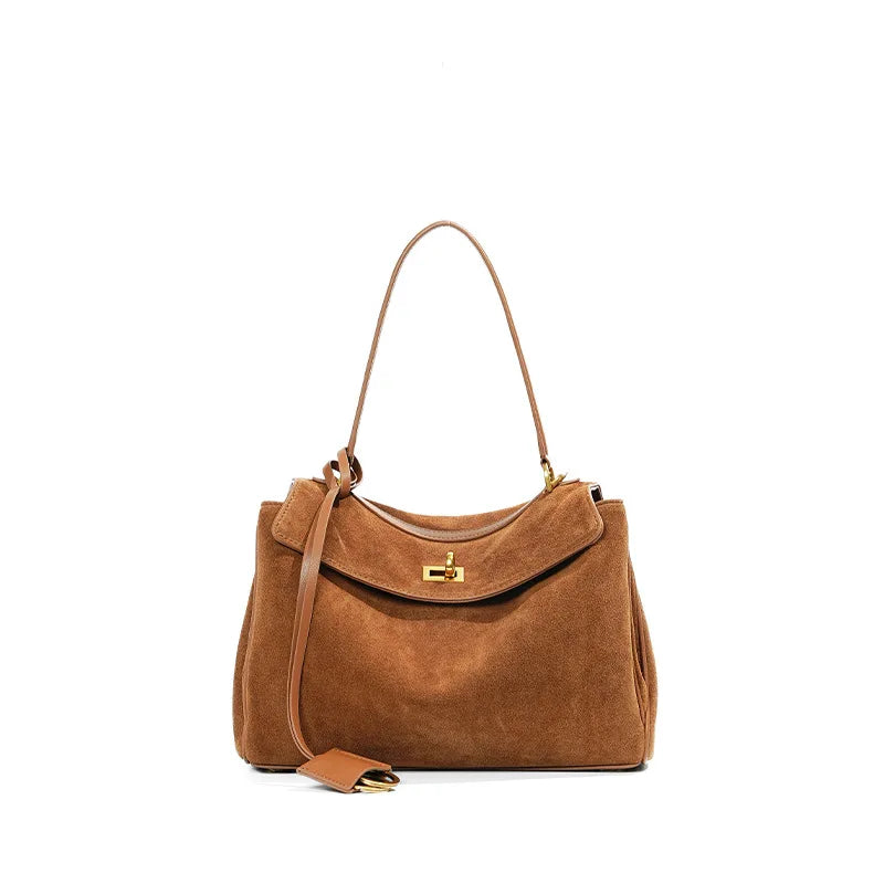 The Suede Kelly-Style Tote Bag