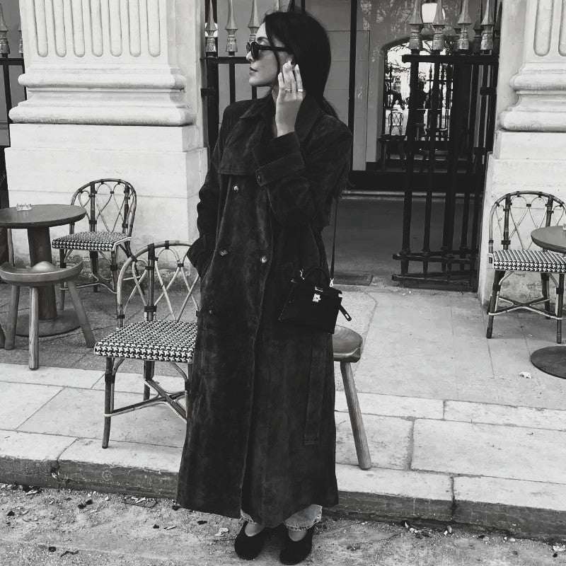 Vintage Long Suede Coat
