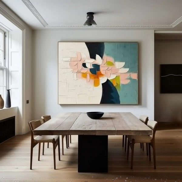 Handmade Oil Painting Canvas Wall Art Decoration 3D Color Palette Knife Thick Oil Flower Modern Abstract For Home Living Room Decor Rolled Frameless Unstretched Painting