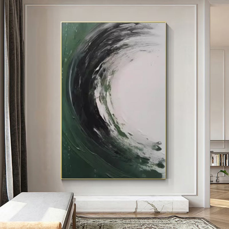 Handmade Oil Painting Canvas Wall Art Decoration Modern Green Texture Abstract For Home Living Room Decor Rolled Frameless Unstretched Painting