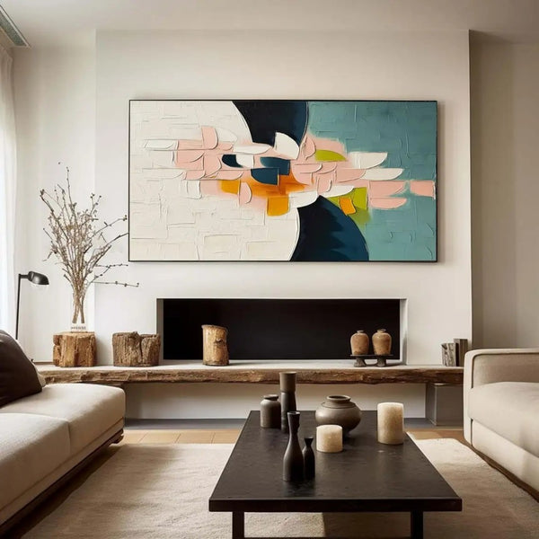 Handmade Oil Painting Canvas Wall Art Decoration 3D Color Palette Knife Thick Oil Flower Modern Abstract For Home Living Room Decor Rolled Frameless Unstretched Painting