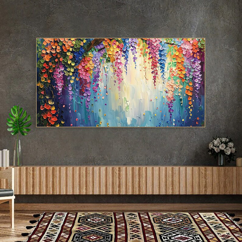 Handmade Oil Painting Canvas Wall Art Decoration 3D Texture Thick Oil Flowers Modern Abstract For Home Living Room Decor Internet Rolled Frameless Unstretched Painting