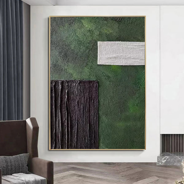 Handmade Oil Painting Canvas Wall Art Decoration Modern Green Texture Abstract For Home Living Room Decor Rolled Frameless Unstretched Painting