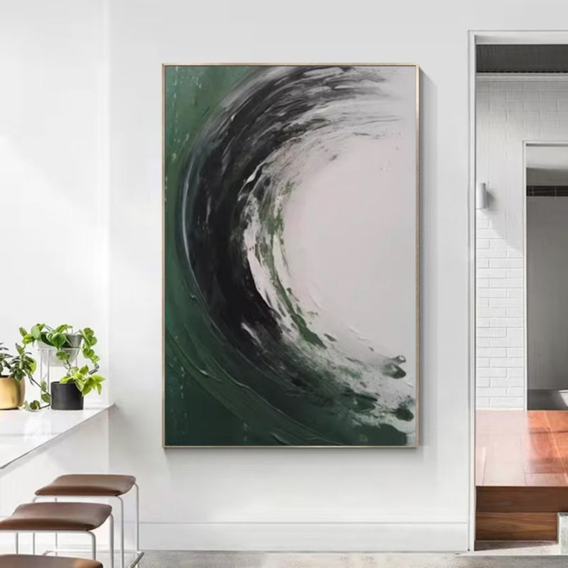 Handmade Oil Painting Canvas Wall Art Decoration Modern Green Texture Abstract For Home Living Room Decor Rolled Frameless Unstretched Painting