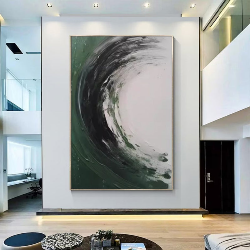 Handmade Oil Painting Canvas Wall Art Decoration Modern Green Texture Abstract For Home Living Room Decor Rolled Frameless Unstretched Painting