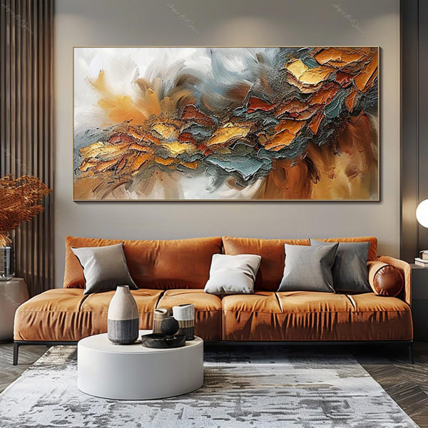 Large Hand-painted Knife Colorful Oil Paintings Abstract Canvas Textured Poster Wall Art Pictures Modern Room Decor Home Decoration