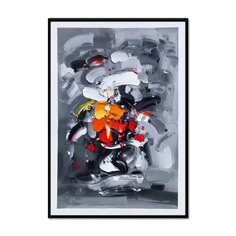 Large Graffiti Abstract Grey Handmade Oil Painting On Canvas Art Modern Acrylic Wall Decor For Home Living Room Artwork