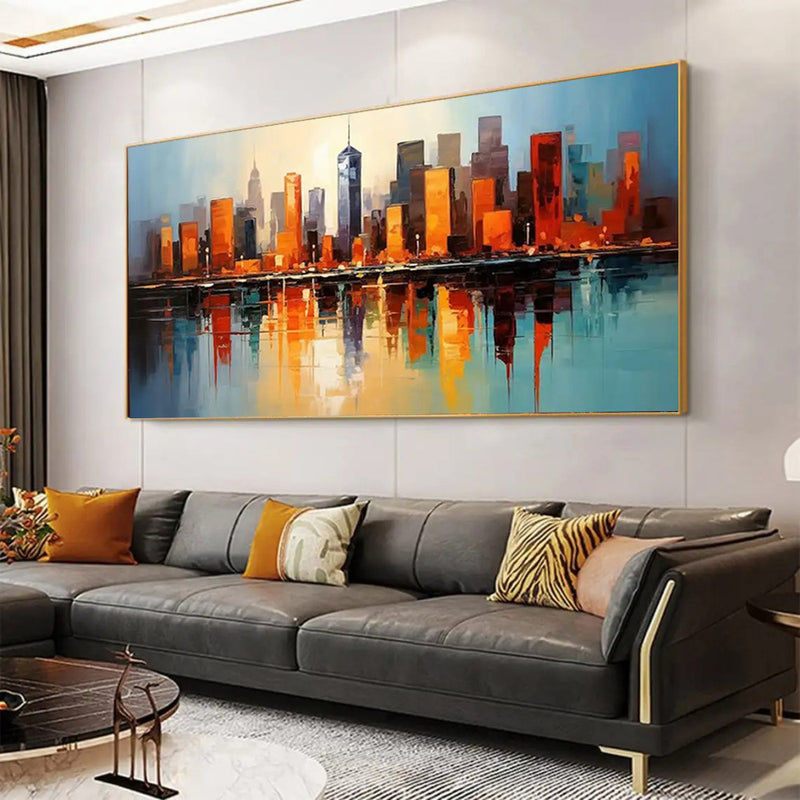 Handmade Oil Painting Canvas Wall Art Decoration Modern Abstract Urban Architectural Street Scenes For Home Decor Rolled Frameless Unstretched Painting